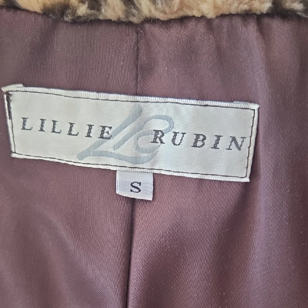Vintage Lillie Rubin Animal Print Teddy Jacket A Line Swing Coat - Picture 3 of 7